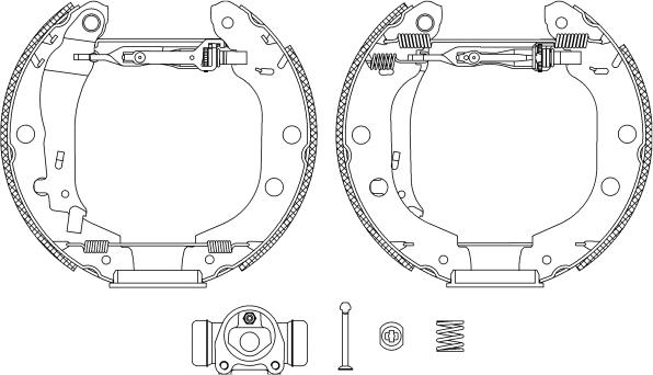 HELLA PAGID 8DB 355 004-671 - Kit ganasce freno autozon.pro