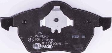 HELLA PAGID 8DB 355 008-911 - Kit pastiglie freno, Freno a disco autozon.pro