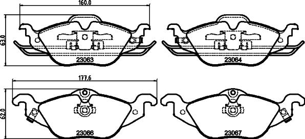 HELLA PAGID 8DB 355 008-571 - Kit pastiglie freno, Freno a disco autozon.pro