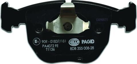 HELLA PAGID 8DB 355 008-281 - Kit pastiglie freno, Freno a disco autozon.pro