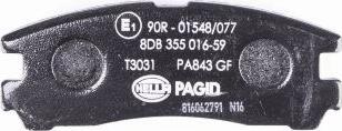 HELLA PAGID 8DB 355 016-591 - Kit pastiglie freno, Freno a disco autozon.pro