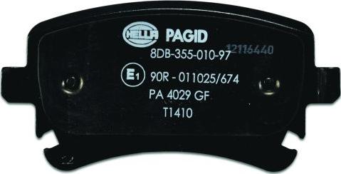 HELLA PAGID 8DB 355 010-971 - Kit pastiglie freno, Freno a disco autozon.pro