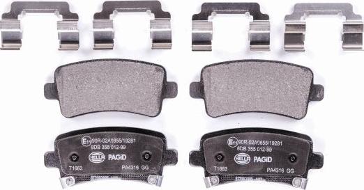 HELLA PAGID 8DB 355 012-991 - Kit pastiglie freno, Freno a disco autozon.pro