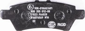 HELLA PAGID 8DB 355 012-081 - Kit pastiglie freno, Freno a disco autozon.pro