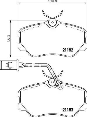 HELLA PAGID 8DB 355 017-861 - Kit pastiglie freno, Freno a disco autozon.pro