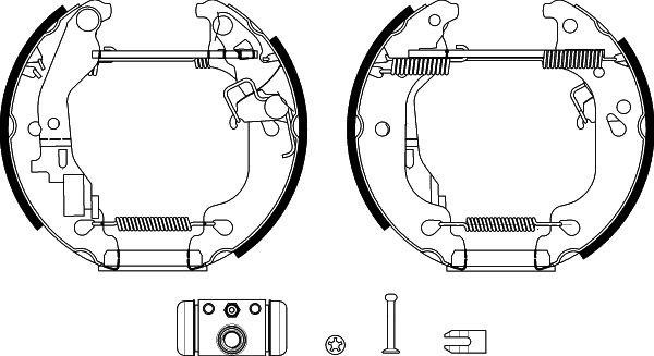 HELLA PAGID 8DB 355 038-181 - Kit ganasce freno autozon.pro