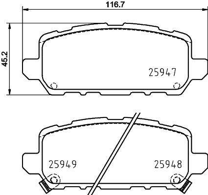 HELLA 8DB 355 025-591 - Kit pastiglie freno, Freno a disco autozon.pro