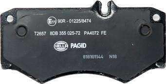 HELLA PAGID 8DB 355 025-721 - Kit pastiglie freno, Freno a disco autozon.pro