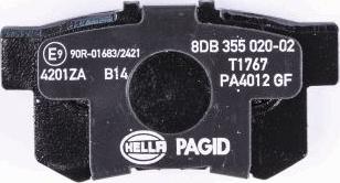 HELLA PAGID 8DB 355 020-021 - Kit pastiglie freno, Freno a disco autozon.pro