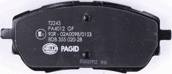 HELLA PAGID 8DB 355 020-281 - Kit pastiglie freno, Freno a disco autozon.pro