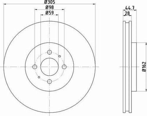 HELLA PAGID 8DD 355 106-201 - Discofreno autozon.pro