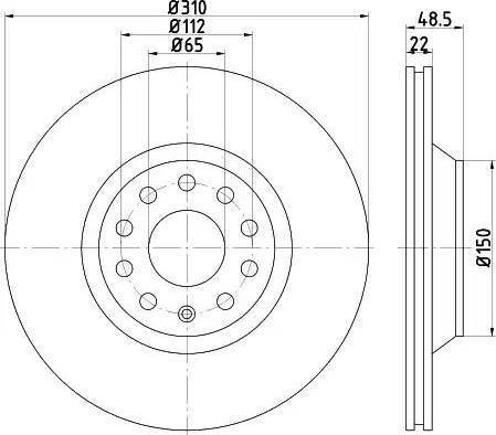 HELLA PAGID 8DD 355 121-911 - Discofreno autozon.pro