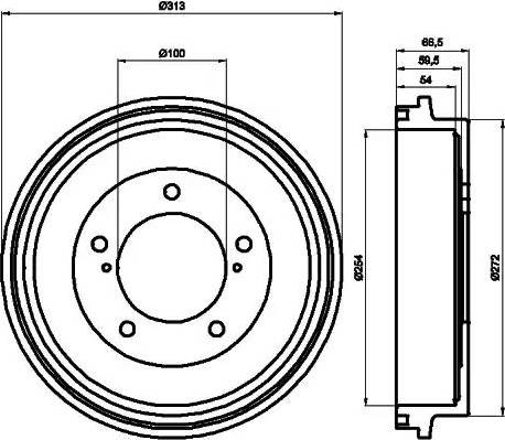 HELLA PAGID 8DT355300491 - Tamburo freno autozon.pro