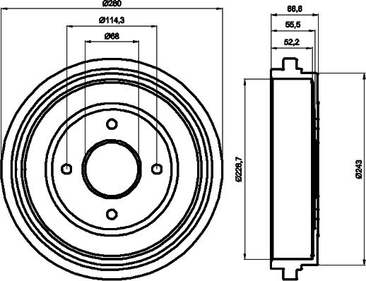 HELLA PAGID 8DT 355 300-321 - Tamburo freno autozon.pro