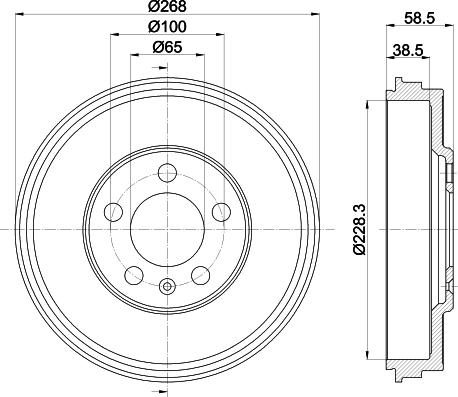 HELLA PAGID 8DT 355 303-181 - Tamburo freno autozon.pro