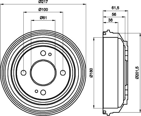 HELLA PAGID 8DT 355 302-051 - Tamburo freno autozon.pro