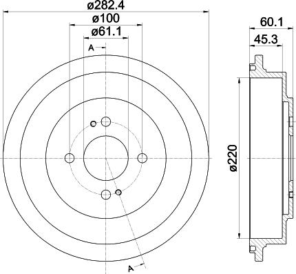 HELLA PAGID 8DT 355 302-391 - Tamburo freno autozon.pro