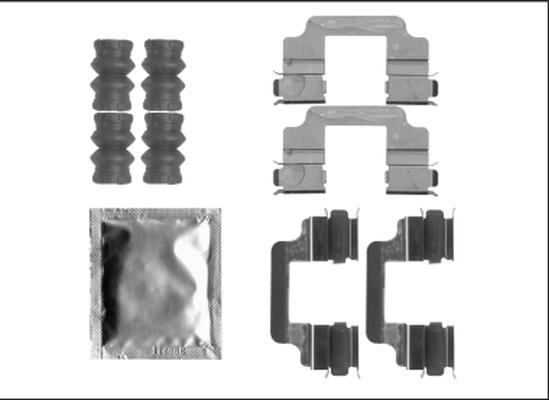 HELLA PAGID 8DZ 355 205-621 - Kit accessori, Pastiglia freno autozon.pro