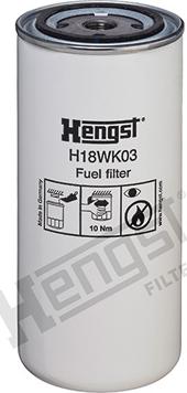 Hengst Filter H18WK03 - Filtro carburante autozon.pro