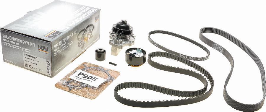 Hepu PK09080 - Pompa acqua + Kit cinghie dentate autozon.pro