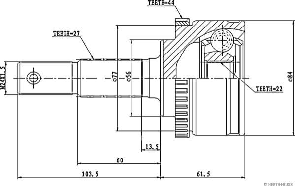 Herth+Buss Jakoparts J2831136 - Kit giunti, Semiasse autozon.pro