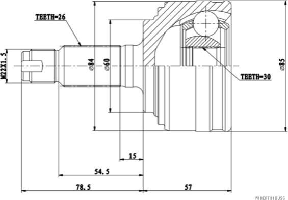 Herth+Buss Jakoparts J2824140 - Kit giunti, Semiasse autozon.pro