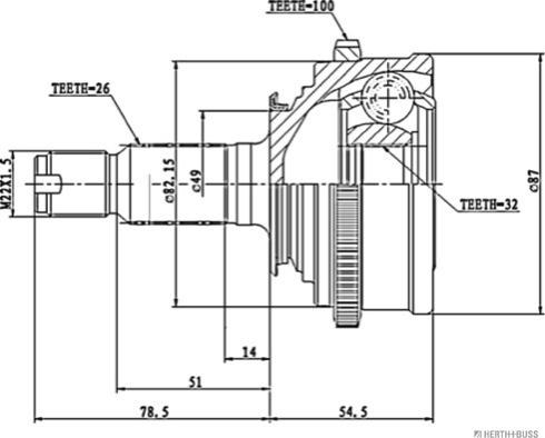 Herth+Buss Jakoparts J2824106 - Kit giunti, Semiasse autozon.pro