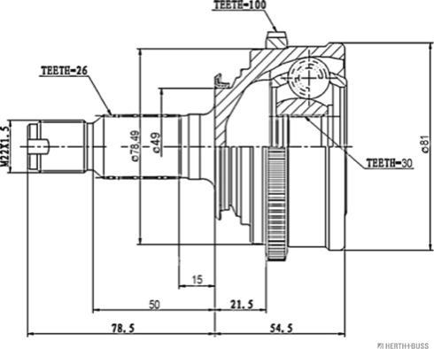 Herth+Buss Jakoparts J2824102 - Kit giunti, Semiasse autozon.pro