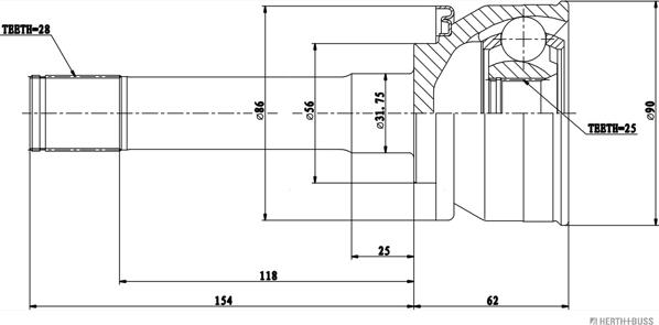 Herth+Buss Jakoparts J2825034 - Kit giunti, Semiasse autozon.pro