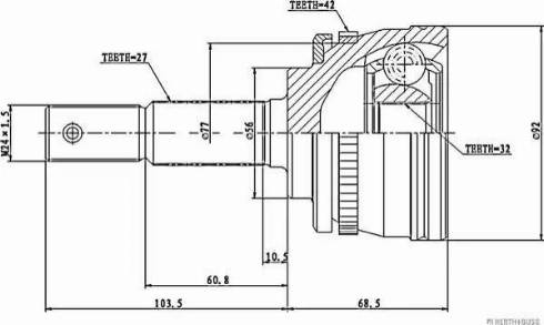 Herth+Buss Jakoparts J2821126 - Kit giunti, Semiasse autozon.pro