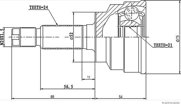 Herth+Buss Jakoparts J2823001 - Kit giunti, Semiasse autozon.pro