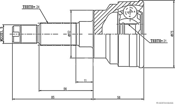 Herth+Buss Jakoparts J2823019 - Kit giunti, Semiasse autozon.pro