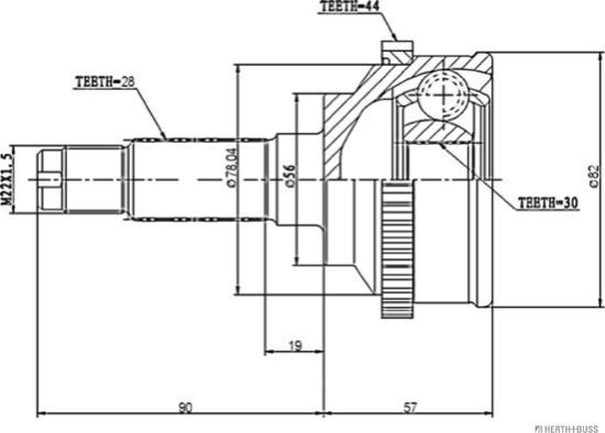 Herth+Buss Jakoparts J2823128 - Kit giunti, Semiasse autozon.pro