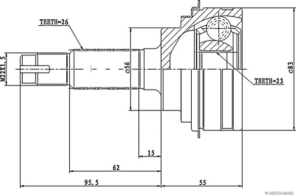 Herth+Buss Jakoparts J2822000 - Kit giunti, Semiasse autozon.pro