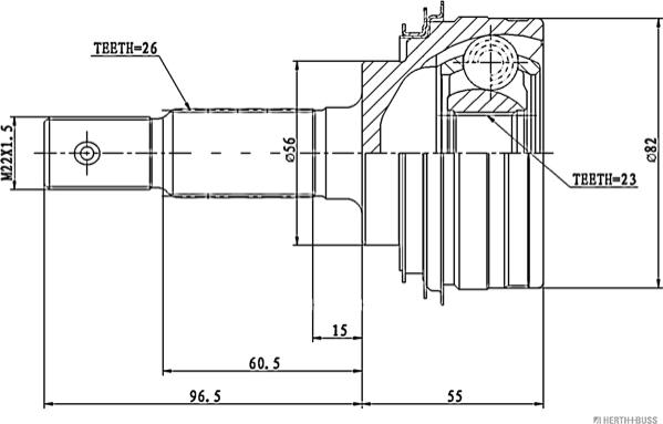 Herth+Buss Jakoparts J2822003 - Kit giunti, Semiasse autozon.pro