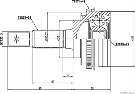 Herth+Buss Jakoparts J2822105 - Kit giunti, Semiasse autozon.pro