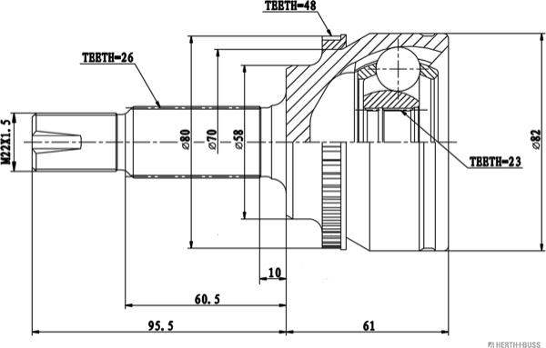 Herth+Buss Jakoparts J2822139 - Kit giunti, Semiasse autozon.pro