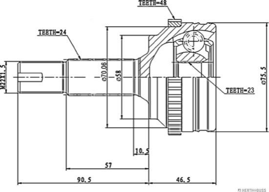 Herth+Buss Jakoparts J2822136 - Kit giunti, Semiasse autozon.pro