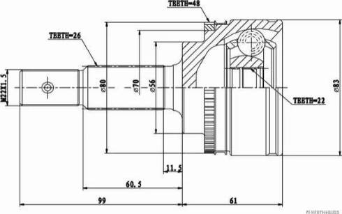 Herth+Buss Jakoparts J2822138 - Kit giunti, Semiasse autozon.pro