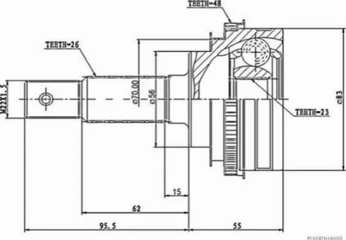 Herth+Buss Jakoparts J2822127 - Kit giunti, Semiasse autozon.pro