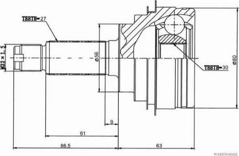 Herth+Buss Jakoparts J2827023 - Kit giunti, Semiasse autozon.pro