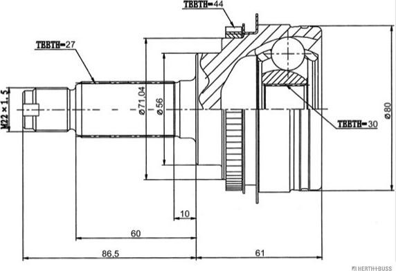 Herth+Buss Jakoparts J2827124 - Kit giunti, Semiasse autozon.pro