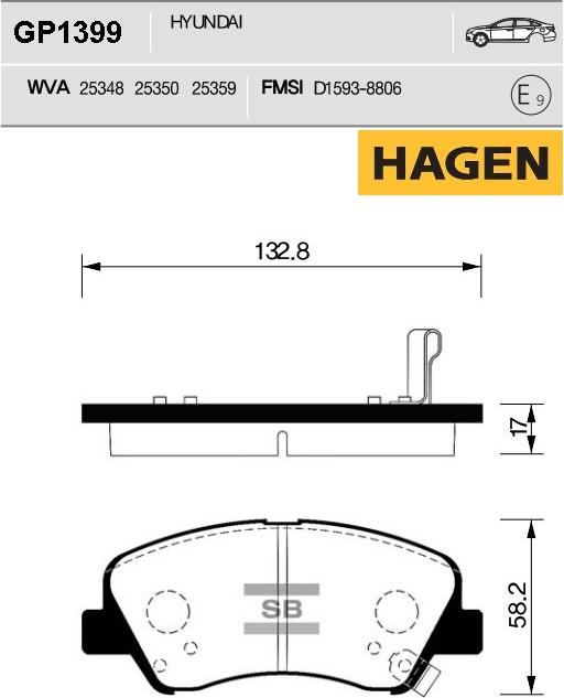 Hi-Q GP1399 - Kit pastiglie freno, Freno a disco autozon.pro