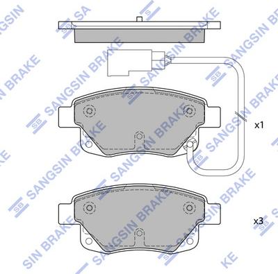 Hi-Q SP4404 - Kit pastiglie freno, Freno a disco autozon.pro