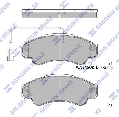 Hi-Q SP4033 - Kit pastiglie freno, Freno a disco autozon.pro