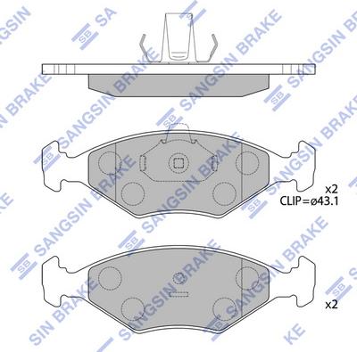 Hi-Q SP4237 - Kit pastiglie freno, Freno a disco autozon.pro