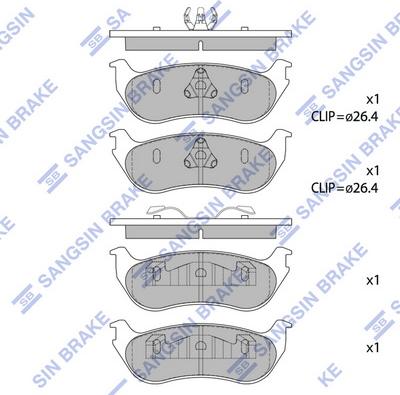 Hi-Q SP1445 - Kit pastiglie freno, Freno a disco autozon.pro