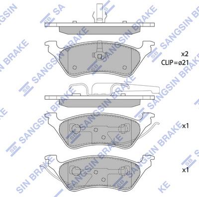 Hi-Q SP1441 - Kit pastiglie freno, Freno a disco autozon.pro