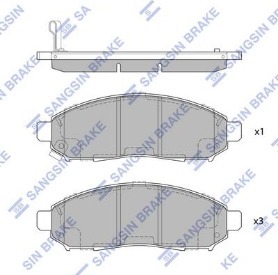 Hi-Q SP1460 - Kit pastiglie freno, Freno a disco autozon.pro