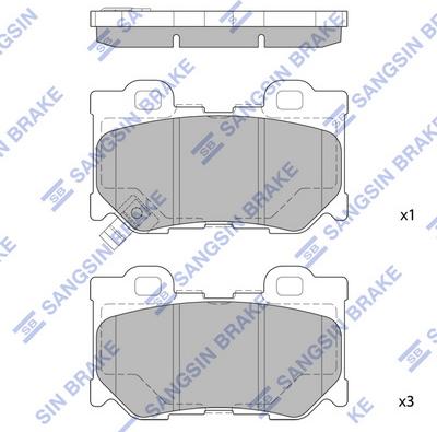 Hi-Q SP1472 - Kit pastiglie freno, Freno a disco autozon.pro